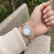 Premium 925 Sterling Silver Crystal Studded Watch for Women